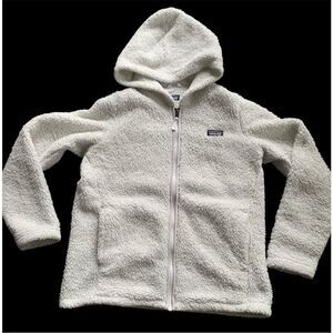 Patagonia Los Gatos white Hooded Fleece Jacket KIDS YOUTH XL
